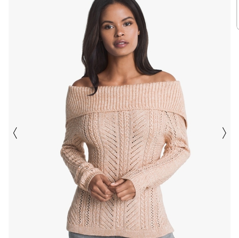 White House Black Market  Off Shoulder Sweater